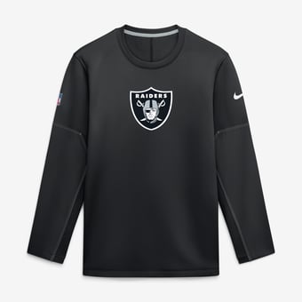 Men's Nike Black Las Vegas Raiders Sideline Coaches Team Present Midweight Therma-FIT Sweatshirt