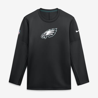 Men's Nike Black Philadelphia Eagles Sideline Coaches Team Present Midweight Therma-FIT Sweatshirt