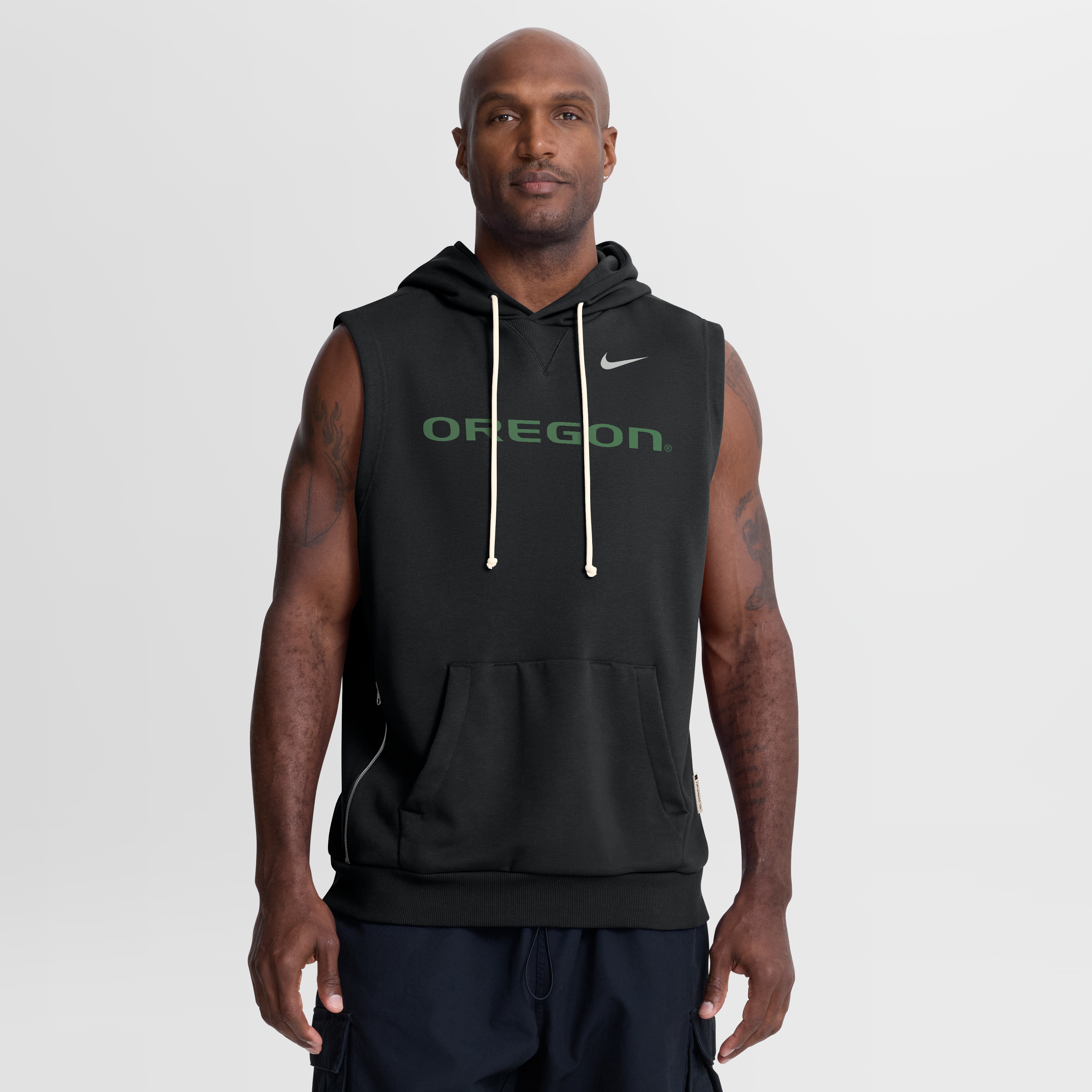 Men's Nike  Black Oregon Ducks 2026 Sideline Sleeveless Dri-FIT Hoodie