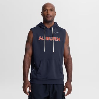 Men's Nike  Navy Auburn Tigers 2026 Sideline Sleeveless Dri-FIT Hoodie