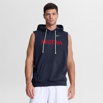 Men's Nike Navy Arizona Wildcats 2026 Sideline Sleeveless Dri-FIT Hoodie