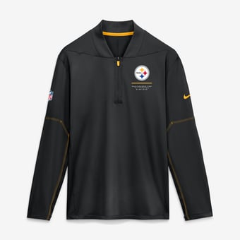 Men's Nike Black Pittsburgh Steelers Sideline Logo Glory Midweight Dri-FIT Half-Zip Pullover