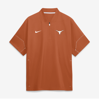 Men's Nike Texas Orange Texas Longhorns 2026 Sideline Short Sleeve Quarter-Zip Coaches Jacket