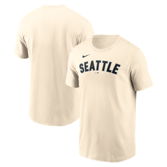 Men's  Nike Cream Seattle Mariners Alternate Wordmark T-Shirt