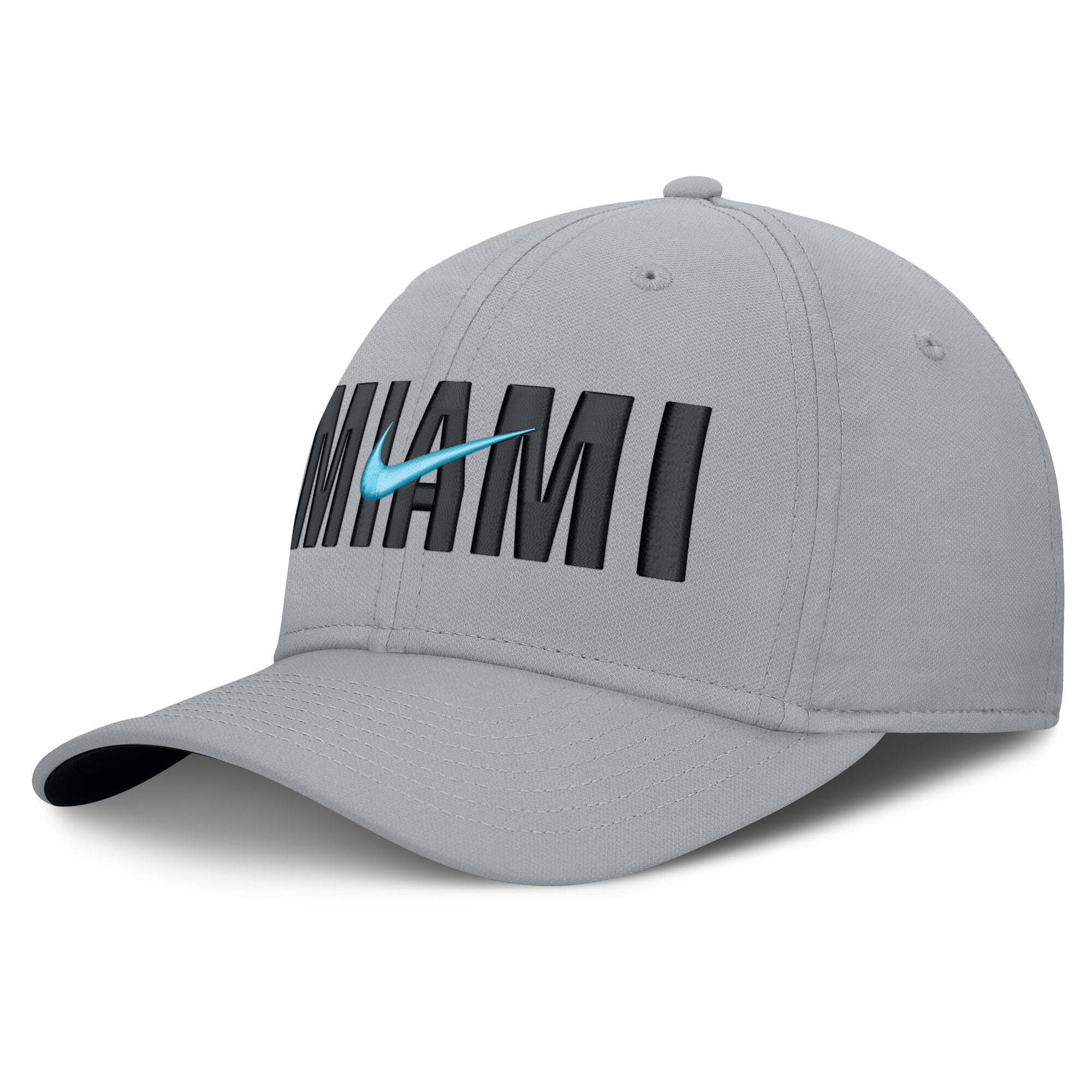 Men's Nike  Gray Miami Marlins Primetime Rise Dri-FIT Flex Hat