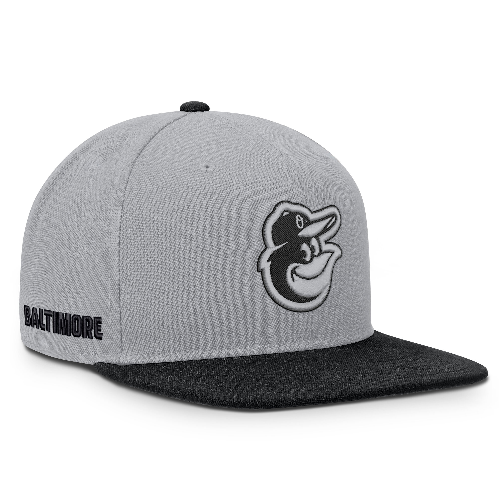 Men's Nike Gray/Black Baltimore Orioles Primetime Pro Dri-FIT Snapback Hat