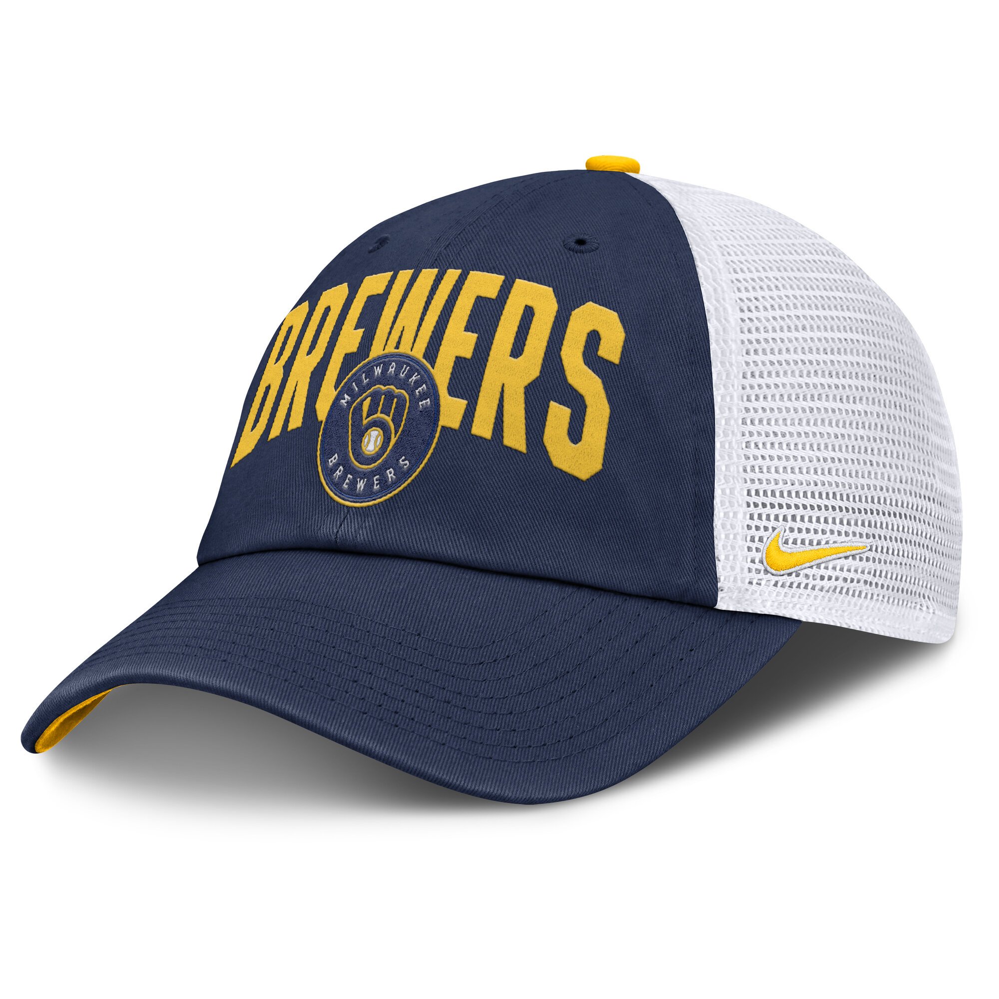 Men's Nike  Navy Milwaukee Brewers Primetime Club Adjustable Trucker Hat