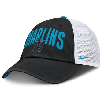 Men's Nike  Black Miami Marlins Primetime Club Adjustable Trucker Hat