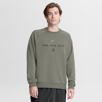 Men's Nike Olive New York Mets Statement Primary Raglan Dri-FIT Sweatshirt