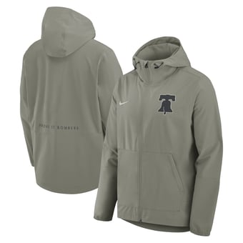 Men's Nike Olive Philadelphia Phillies Unlimited Packable Full-Zip Hooded Jacket