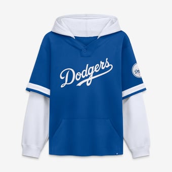 Men's Fanatics Royal/White Los Angeles Dodgers Oversized Fire Speed? Layered Hoodie