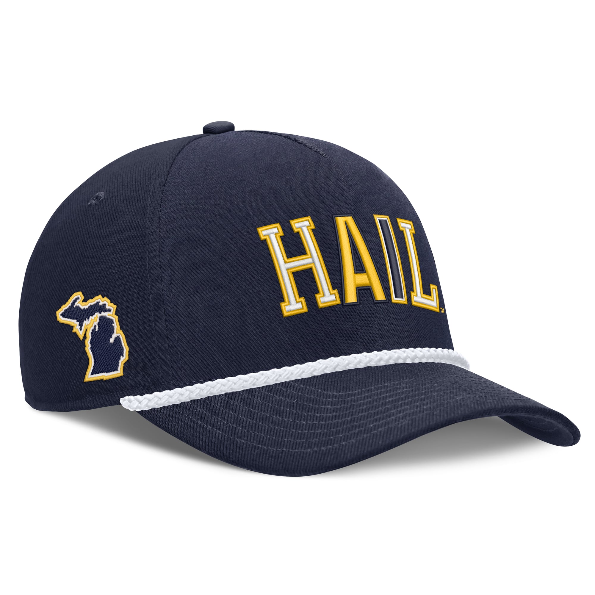 Unisex Nike Navy Michigan Wolverines 2026 Basketball Refresh 5-Panel Rope Rise Hat