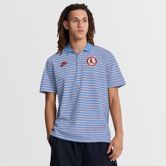 Men's Nike  Light Blue St. Louis Cardinals Cooperstown Collection Dri-FIT Victory Striped Polo