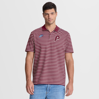 Men's Nike  Maroon Philadelphia Phillies Cooperstown Collection Dri-FIT Victory Striped Polo