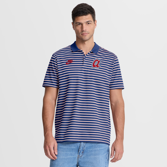 Men's Nike  Royal Atlanta Braves Cooperstown Collection Dri-FIT Victory Striped Polo