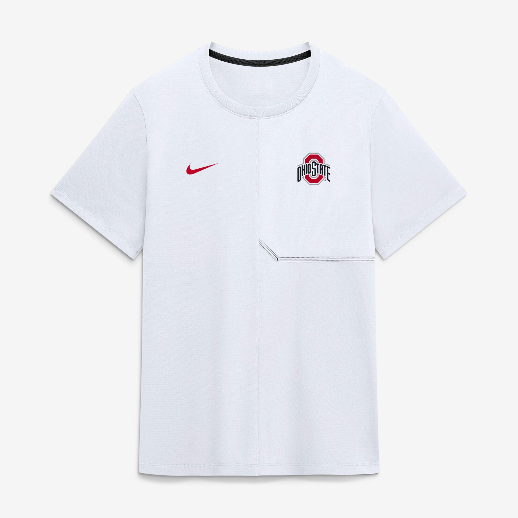 Men's Nike White Ohio State Buckeyes 2026 Sideline UV Dri-FIT Coaches Shirt