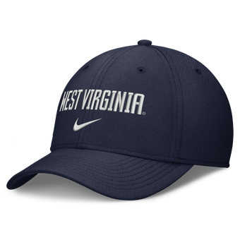 Men's Nike Navy West Virginia Mountaineers Rise On-Field SwooshFlex Dri-FIT Flex Hat
