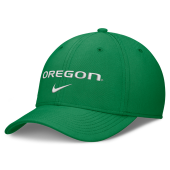 Men's Nike Green Oregon Ducks Rise On-Field SwooshFlex Dri-FIT Flex Hat