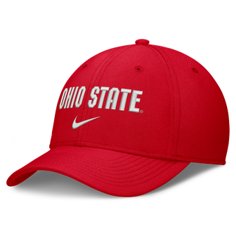 Men's Nike Scarlet Ohio State Buckeyes Rise On-Field SwooshFlex Dri-FIT Flex Hat