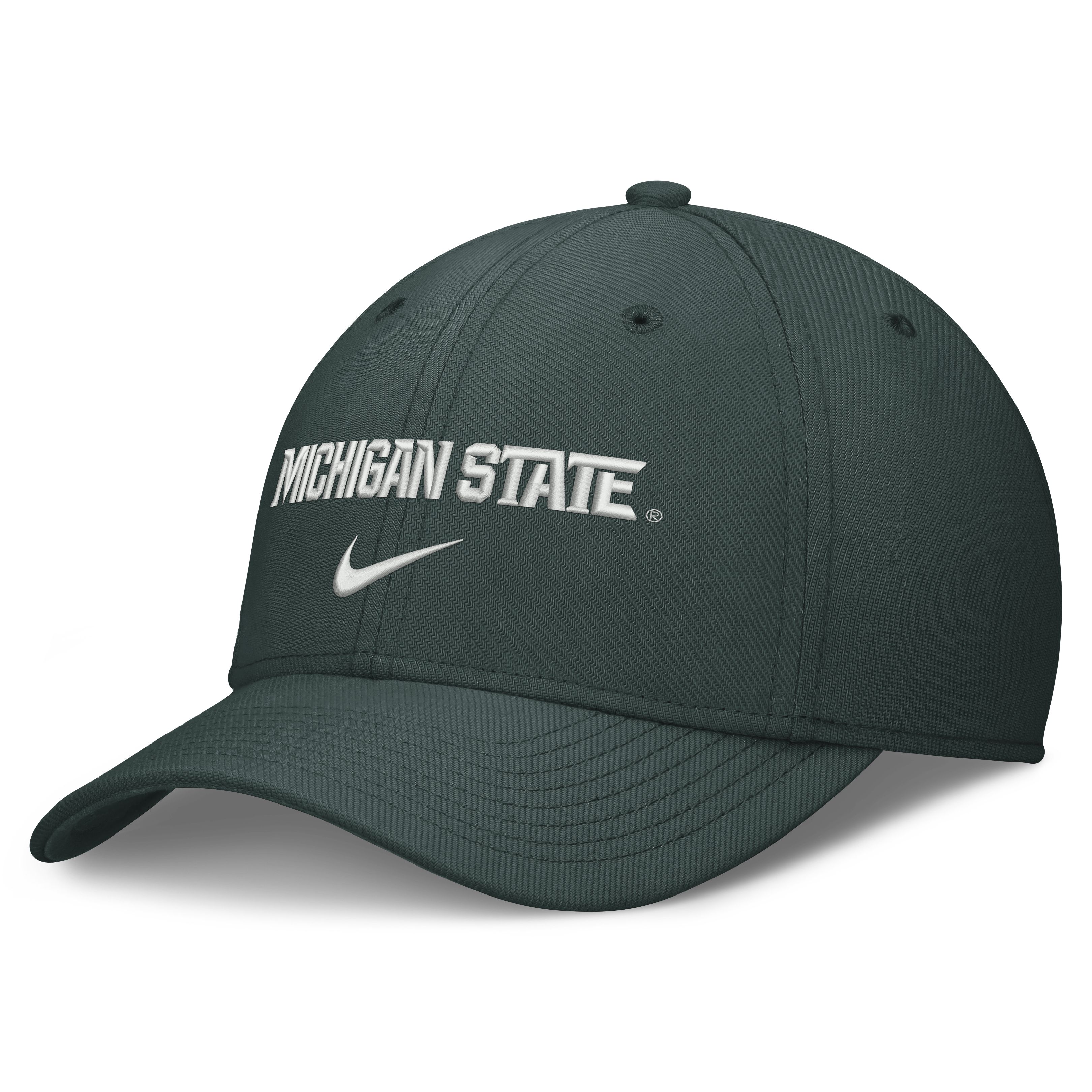 Men's Nike Green Michigan State Spartans Rise On-Field SwooshFlex Dri-FIT Flex Hat