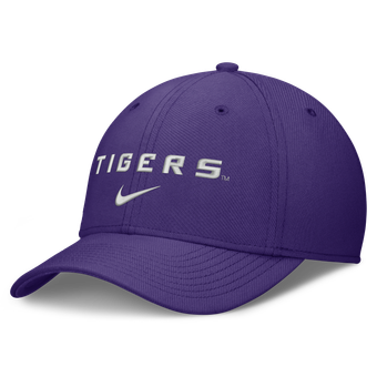 Men's Nike Purple LSU Tigers Rise On-Field SwooshFlex Dri-FIT Flex Hat