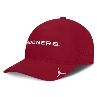 Men's Jordan Brand Crimson Oklahoma Sooners Gameday Aerobill Swooshflex Dri-FIT Hat