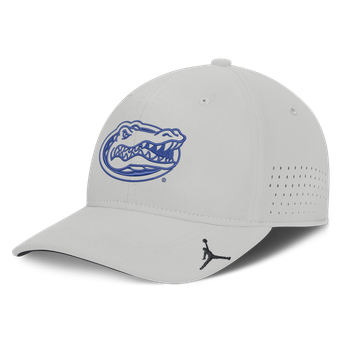 Men's Jordan Brand  Gray Florida Gators 2026 Sideline Practice AeroBill SwooshFlex Dri-FIT Hat