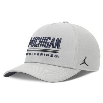 Men's Jordan Brand  Gray Michigan Wolverines 2026 Sideline Dri-FIT Rise Adjustable Hat
