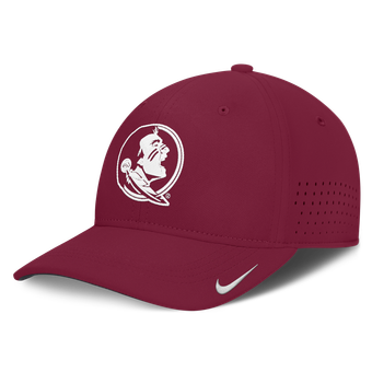 Men's Nike  Garnet Florida State Seminoles 2026 Sideline Practice AeroBill SwooshFlex Dri-FIT Hat