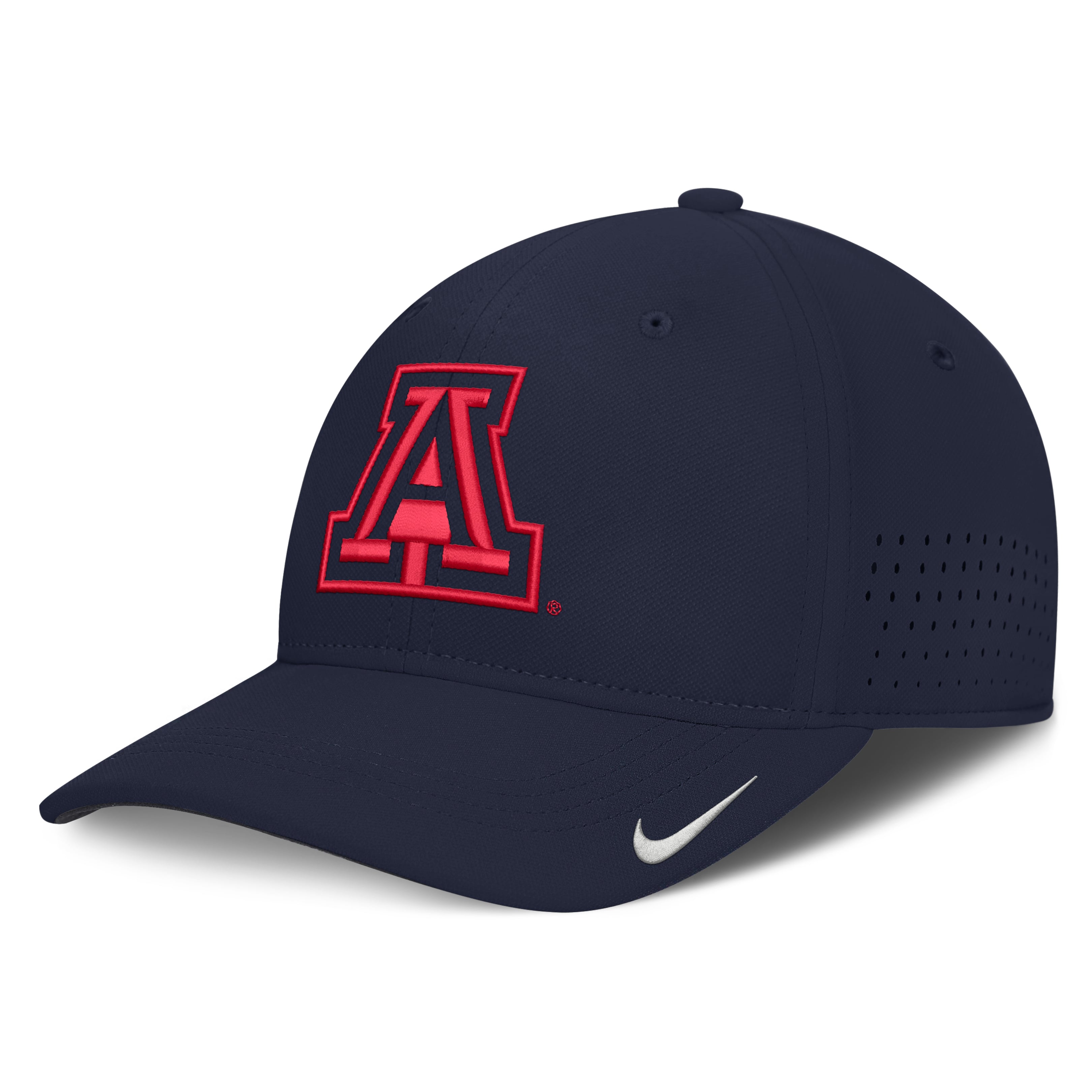 Men's Nike  Navy Arizona Wildcats 2026 Sideline Practice AeroBill Swooshflex Dri-FIT Hat