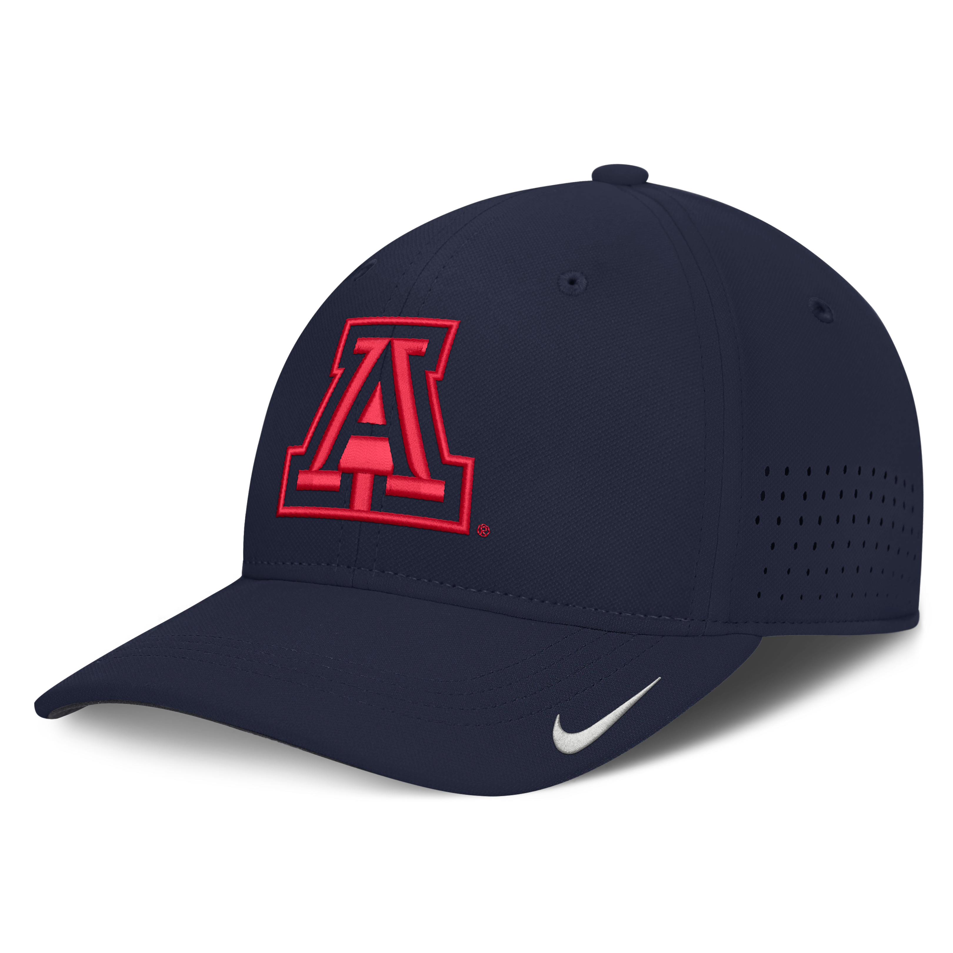 Men's Nike Navy Arizona Wildcats 2026 Sideline Practice AeroBill SwooshFlex Dri-FIT Hat