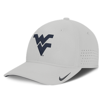 Men's Nike  Gray West Virginia Mountaineers 2026 Sideline Practice AeroBill SwooshFlex Dri-FIT Hat