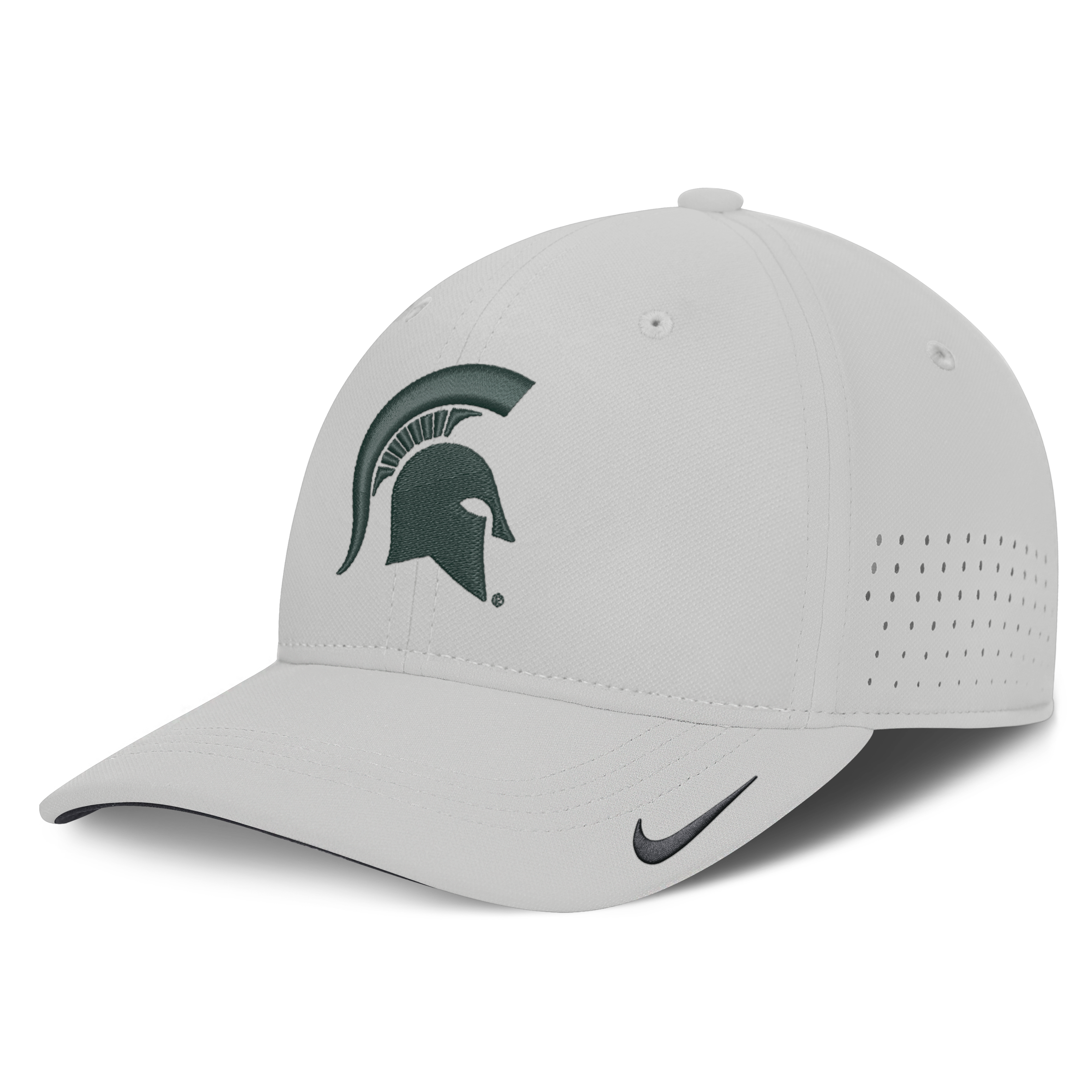 Men's Nike  Gray Michigan State Spartans 2026 Sideline Practice AeroBill SwooshFlex Dri-FIT Hat