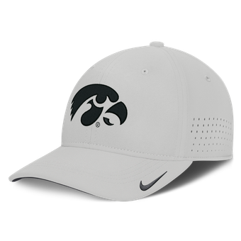 Men's Nike  Gray Iowa Hawkeyes 2026 Sideline Practice AeroBill SwooshFlex Dri-FIT Hat