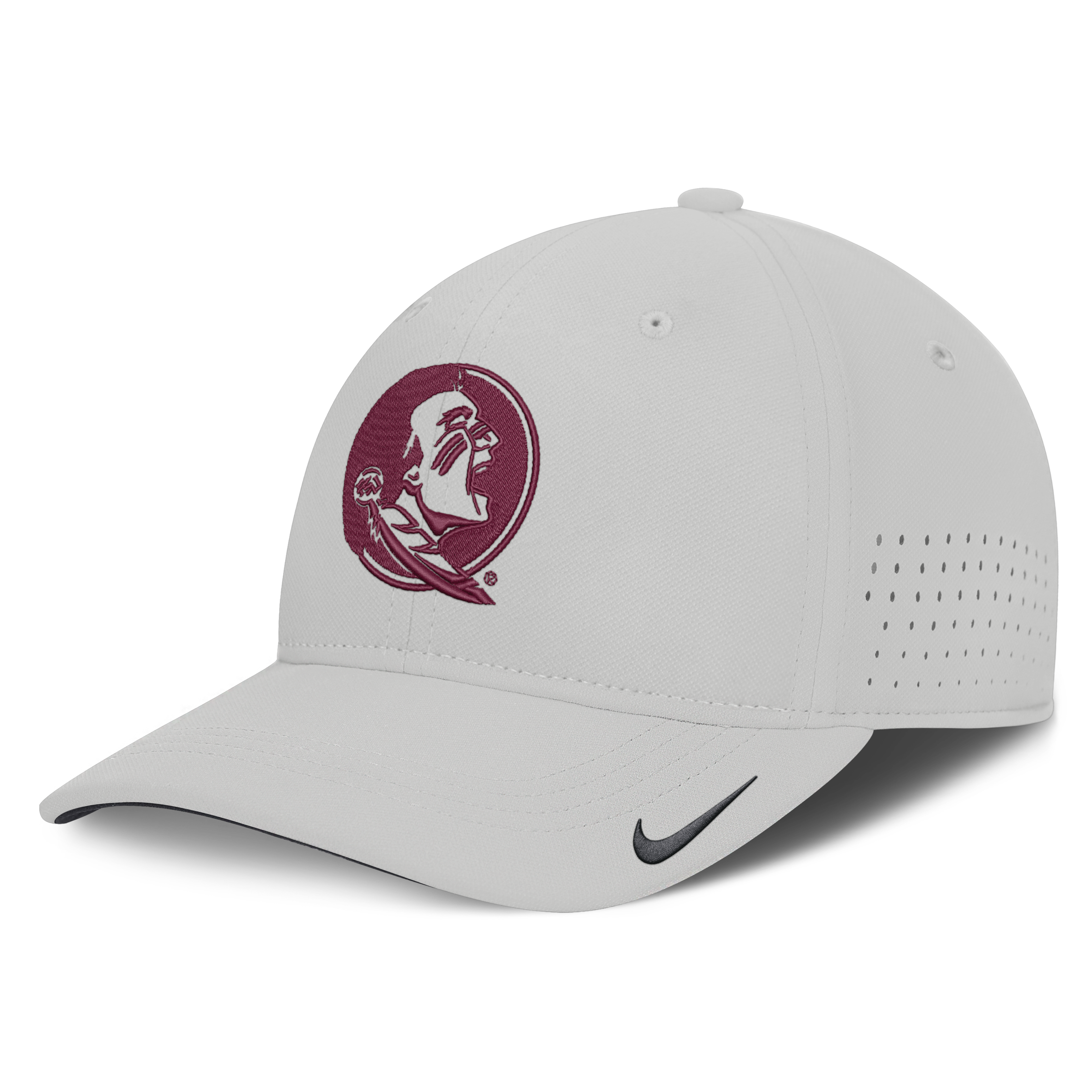 Men's Nike  Gray Florida State Seminoles 2026 Sideline Practice AeroBill SwooshFlex Dri-FIT Hat
