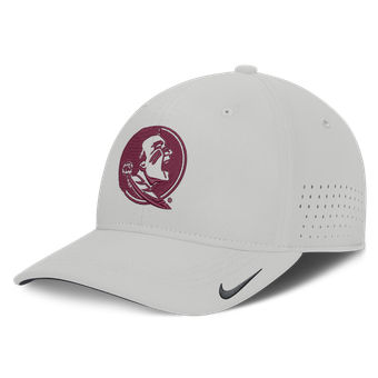 Men's Nike  Gray Florida State Seminoles 2026 Sideline Practice AeroBill SwooshFlex Dri-FIT Hat