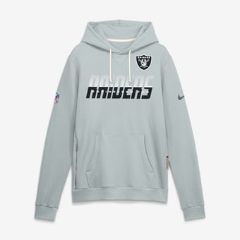 Men's Nike Silver Las Vegas Raiders Sideline Standard Issue Top Prospect Dri-FIT Hoodie