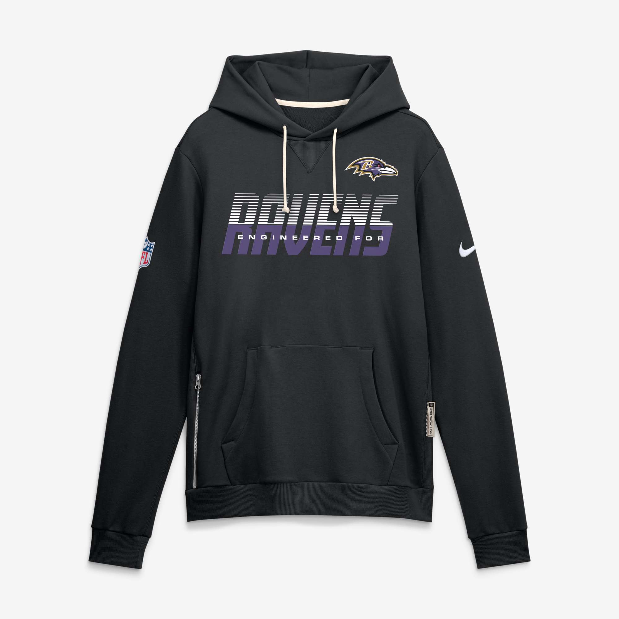 Men's Nike Black Baltimore Ravens Sideline Standard Issue Top Prospect Dri-FIT Hoodie