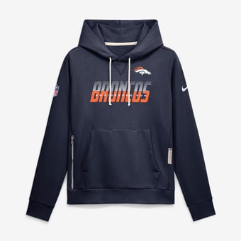 Women's Nike Navy Denver Broncos Sideline Standard Issue Dri-FIT Hoodie