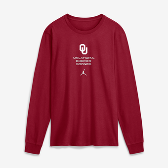 Men's Jordan Brand Crimson Oklahoma Sooners 2026 Sideline Dri-FIT Long Sleeve T-Shirt