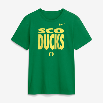 Men's Nike Green Oregon Ducks 2026 Sideline Dri-FIT Slogan T-Shirt