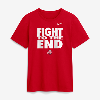Men's Nike Scarlet Ohio State Buckeyes 2026 Sideline Dri-FIT Slogan T-Shirt