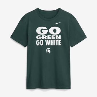 Men's Nike Green Michigan State Spartans 2026 Sideline Dri-FIT Slogan T-Shirt