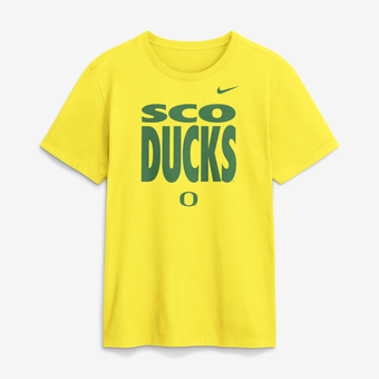 Men's Nike Yellow Oregon Ducks 2026 Sideline Dri-FIT Slogan T-Shirt