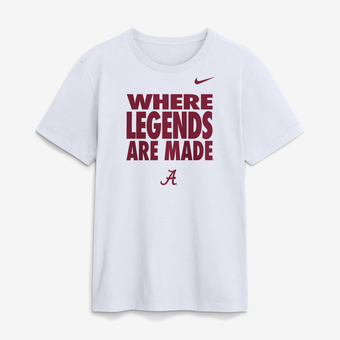 Men's Nike White Alabama Crimson Tide 2026 Sideline Dri-FIT Slogan T-Shirt