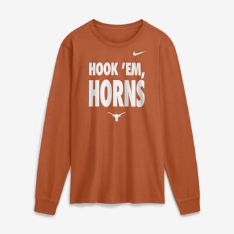 Men's Nike  Texas Orange Texas Longhorns 2026 Sideline Slogan Dri-FIT Long Sleeve T-Shirt