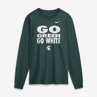Men's Nike  Green Michigan State Spartans 2026 Sideline Slogan Dri-FIT Long Sleeve T-Shirt