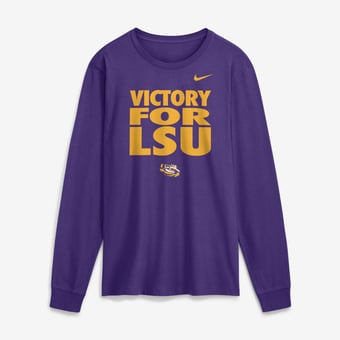 Men's Nike  Purple LSU Tigers 2026 Sideline Slogan Dri-FIT Long Sleeve T-Shirt