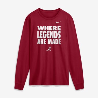 Men's Nike  Crimson Alabama Crimson Tide 2026 Sideline Slogan Dri-FIT Long Sleeve T-Shirt