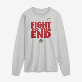 Men's Nike  Gray Ohio State Buckeyes 2026 Sideline Slogan Dri-FIT Long Sleeve T-Shirt